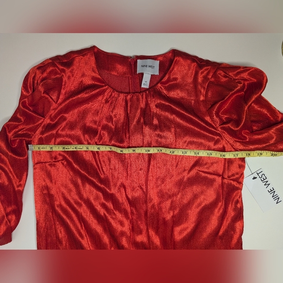 NWT Nine West XS Womens Red Long Sleeve Dress 'Luxe Animal' - Picture 10 of 13